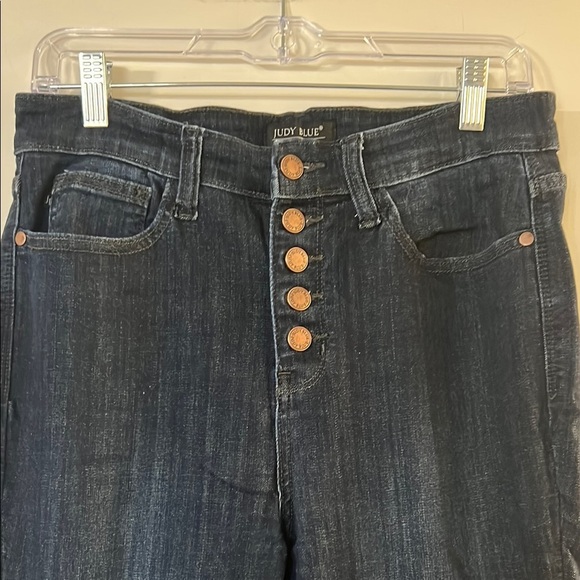 Judy Blue Skinny Dark Blue Jeans with Contrasting Stitching - Picture 2 of 8